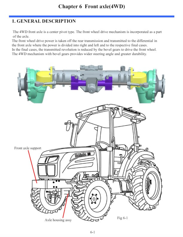 Technical diagram of a front axle system on a vehicle with labeled parts.
