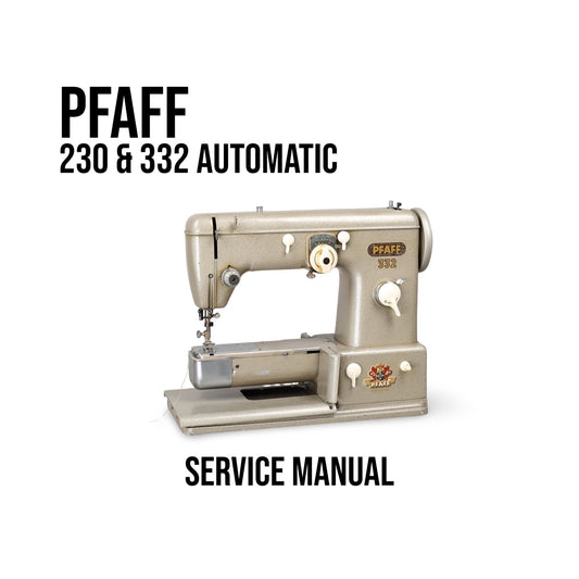 PFAFF 230 & 332 Automatic sewing machine on a white background with 'Service Manual' text.