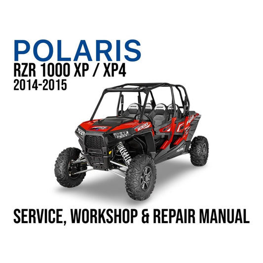 Polaris RZR 1000 XP/XP4 service, workshop & repair manual cover with vehicle image.