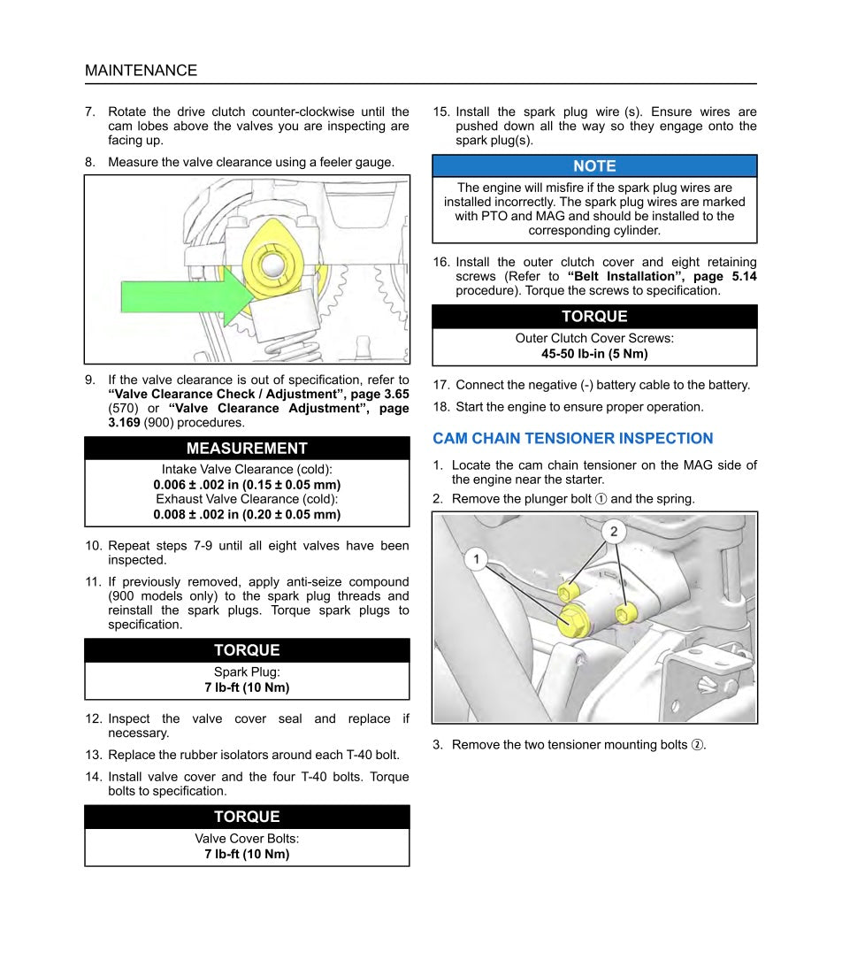 Technical maintenance manual page with diagrams and text on engine components.
