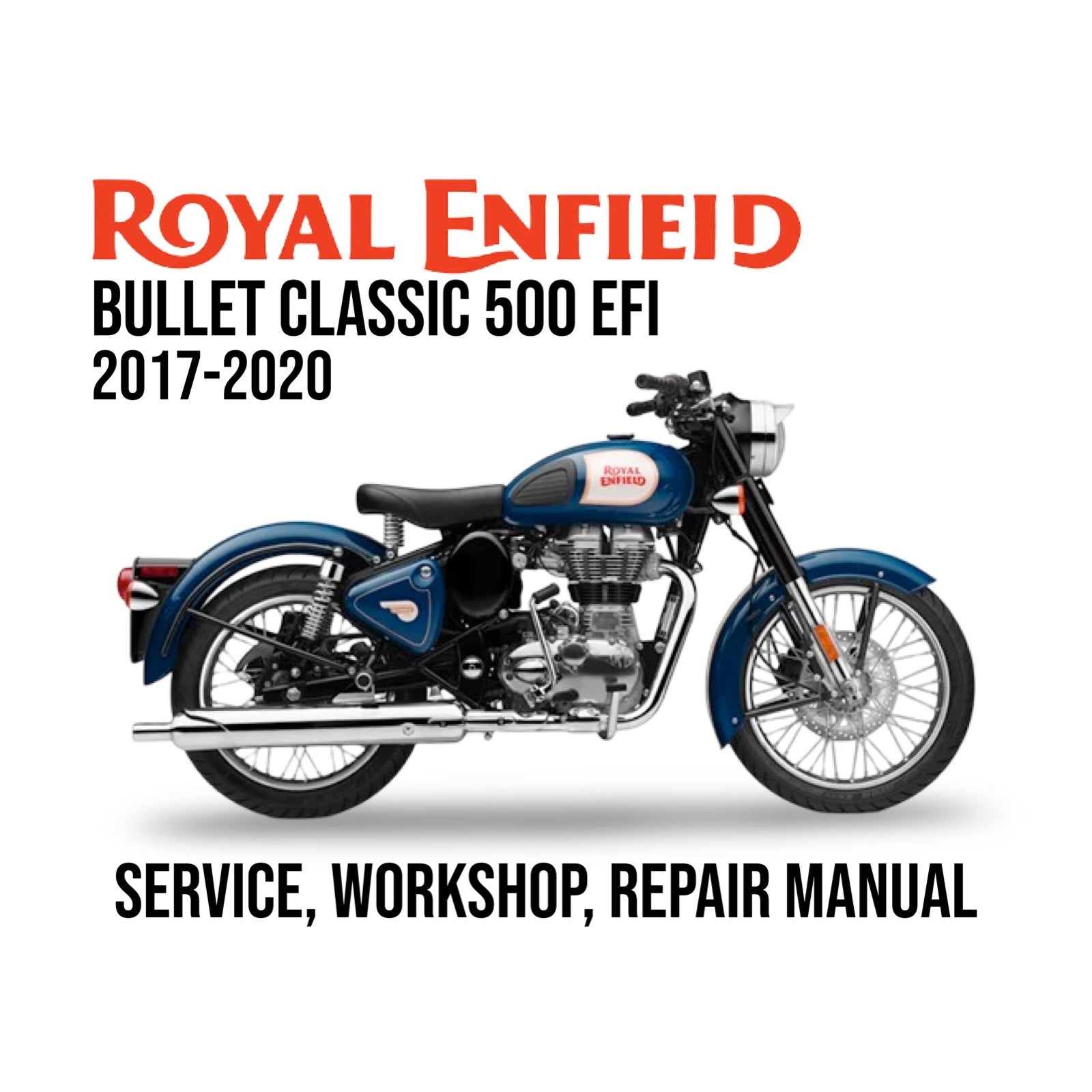 Royal Enfield Bullet Classic 500 EFI manual cover with motorcycle illustration on a white background