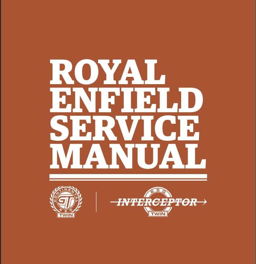 Royal Enfield Service Manual cover with branding on a brown background