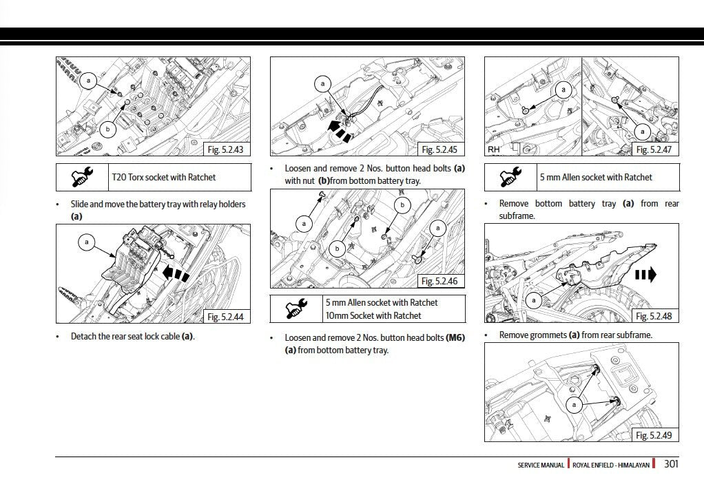 Technical diagram with step-by-step instructions for a mechanical process, likely from a repair manual.