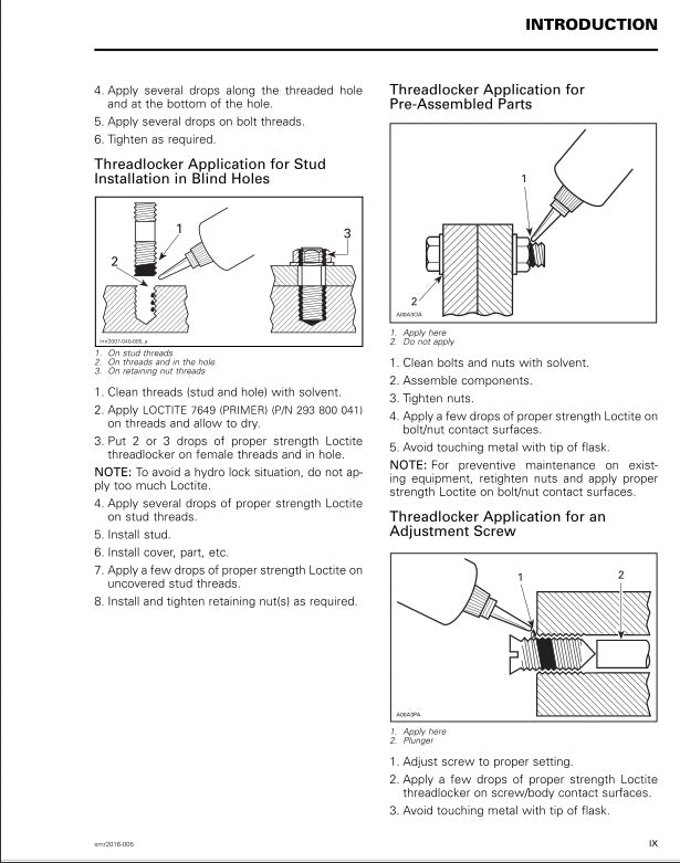 Instructions for threadlocker application on a white background