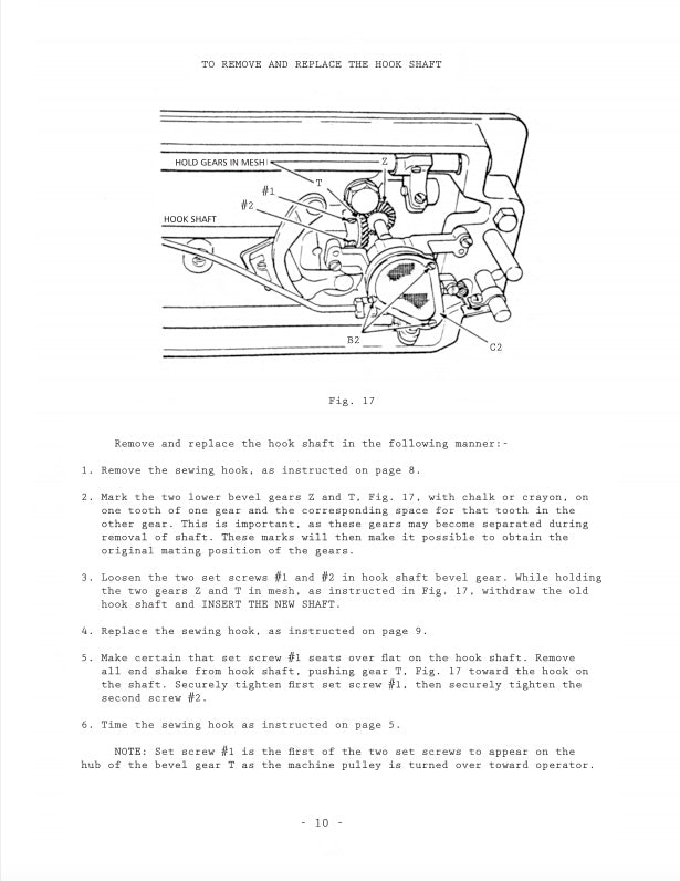 Technical diagram and instructions for removing and replacing a hook draft with text on a white background