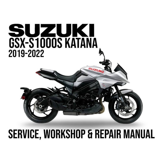 Suzuki GSX-S1000S Katana repair manual cover with motorcycle on a white background