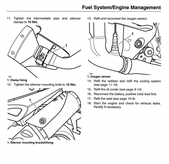 Technical diagram of a fuel system/engine management with text instructions on a white background