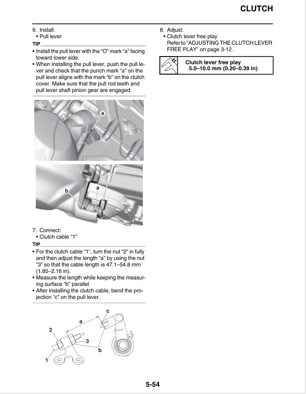 Technical manual page on clutch assembly with diagrams and text