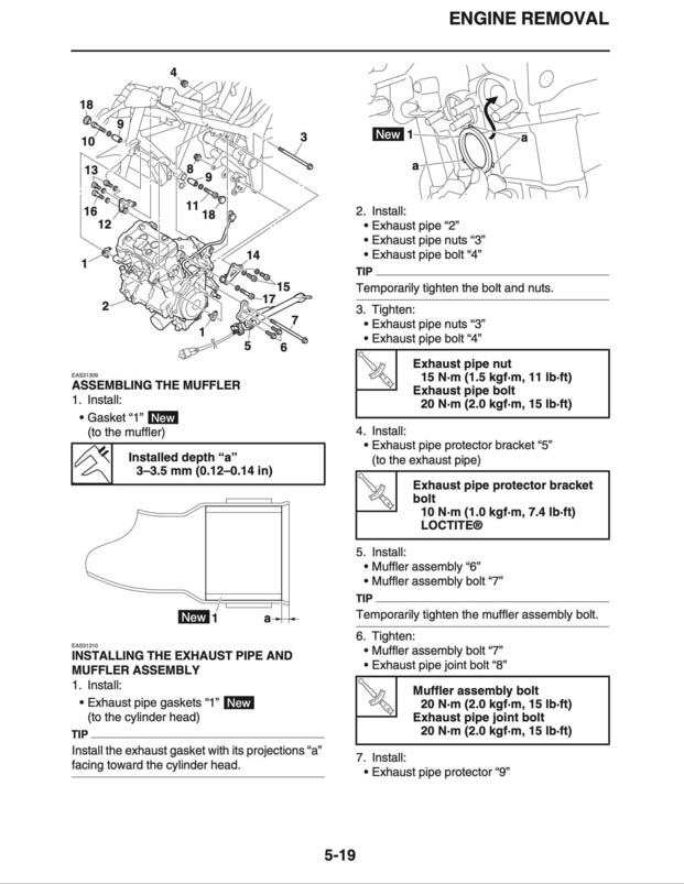 Technical diagram and instructions for engine removal and assembly on a white background