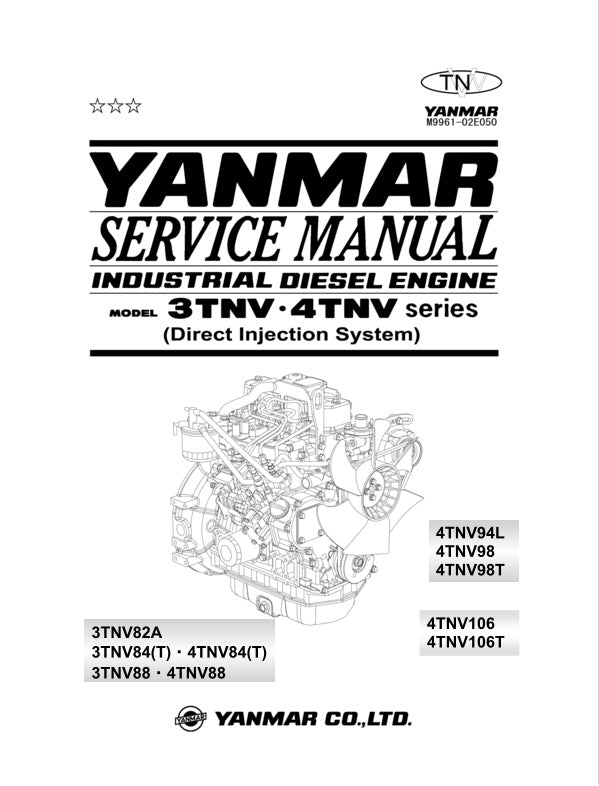 Yanmar service manual for industrial diesel engines on a white background